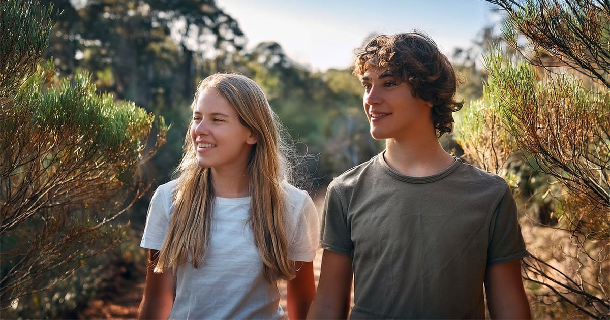 18-year-olds walking in Australian bush