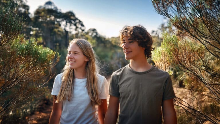 18-year-olds walking in the Australian bush