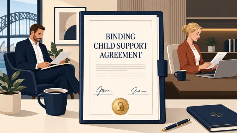 Separated parents independently reviewing a binding child support agreement