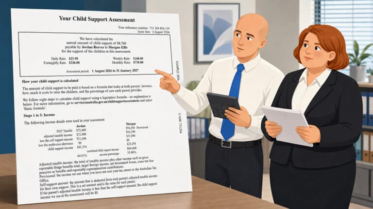 child support assessment notice reviewed by two Services Australia representatives