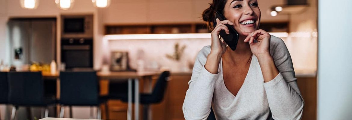 Woman on phone and online