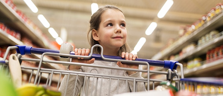 A child shopping.