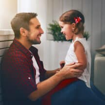 Father happy to be with daughter