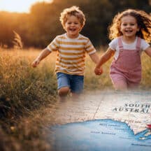 Kids running in South Australia