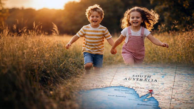 Kids running in South Australia