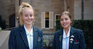 Private school girls in uniform