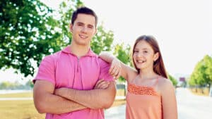 Teen brother with sister