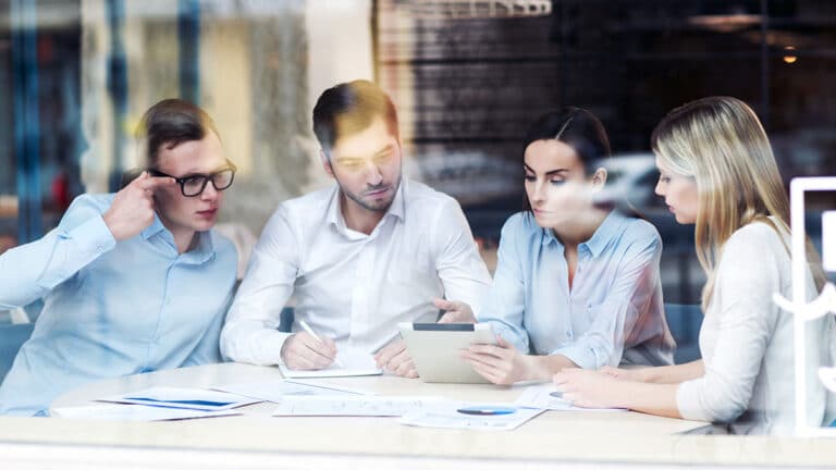 Young professionals problem solving